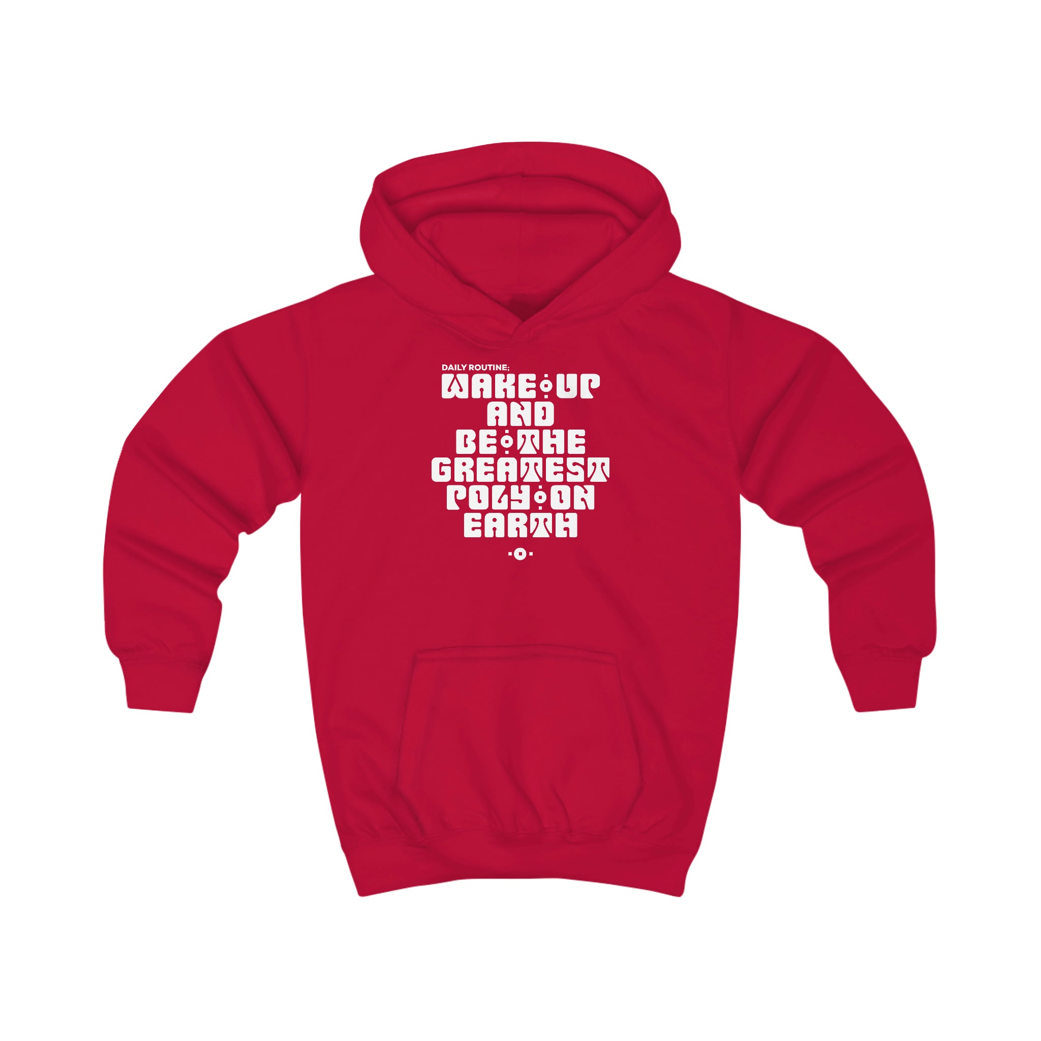 "Daily Routine" Youth/Unisex Hoodie White Print