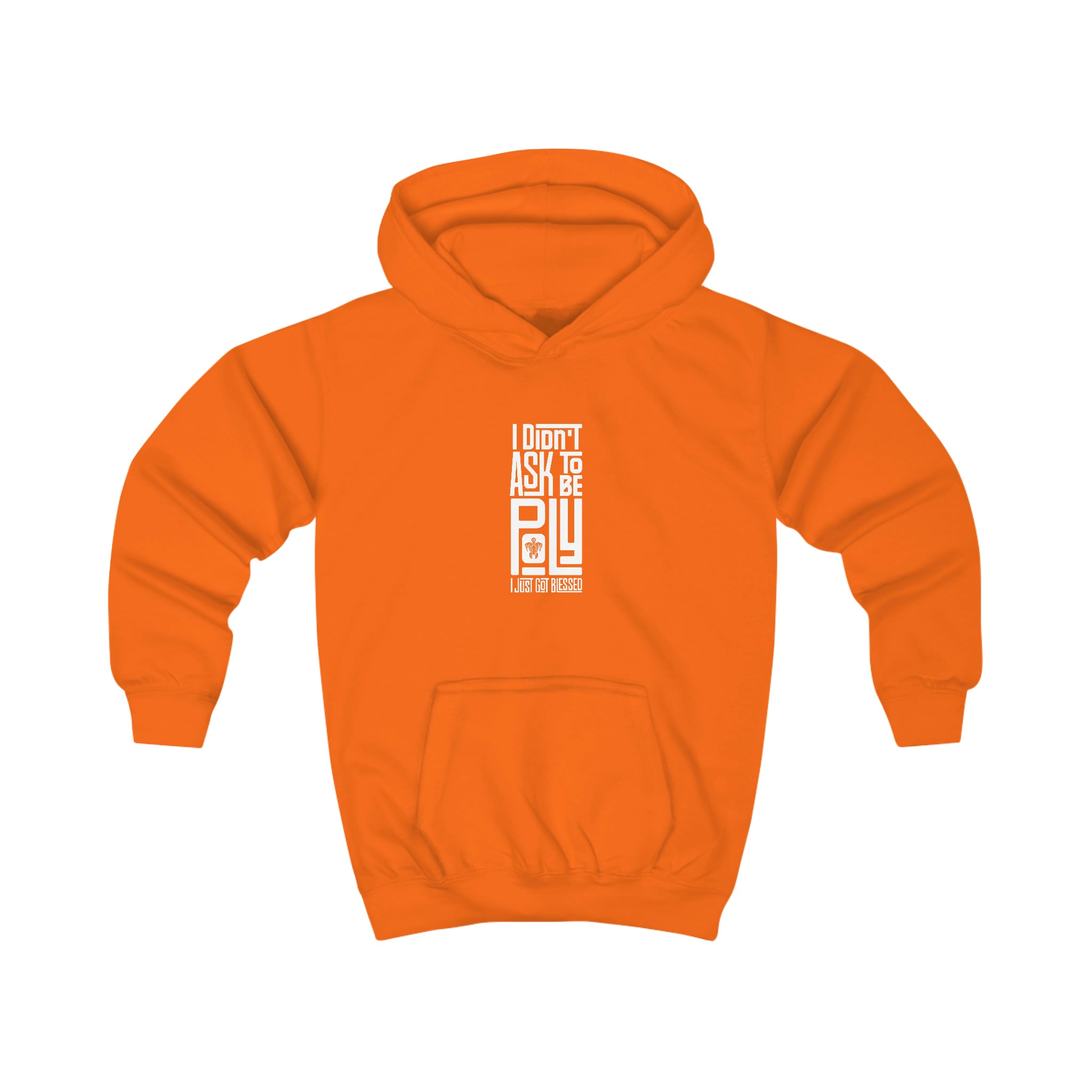 "I Didn't Ask To Be Poly" Youth/Unisex Hoodie White Print
