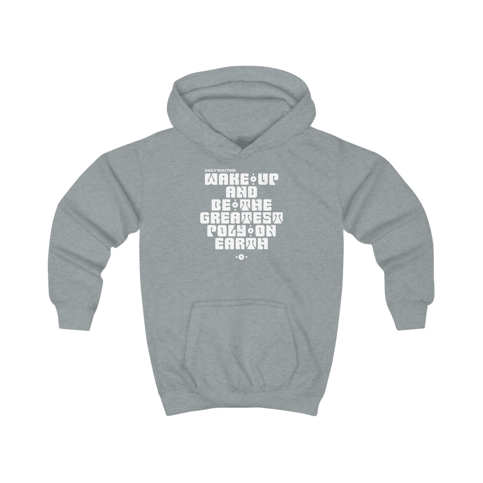 "Daily Routine" Youth/Unisex Hoodie White Print