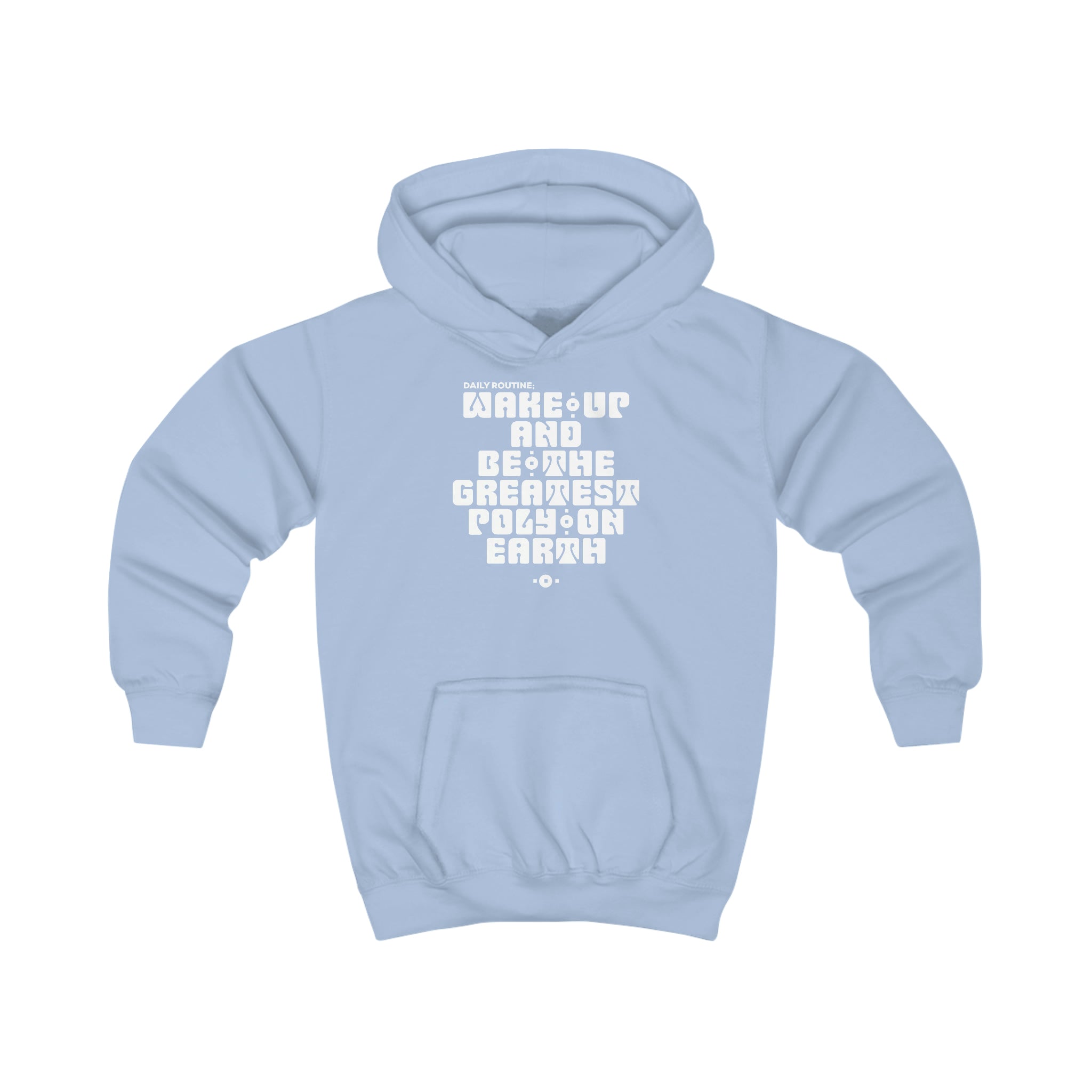 "Daily Routine" Youth/Unisex Hoodie White Print