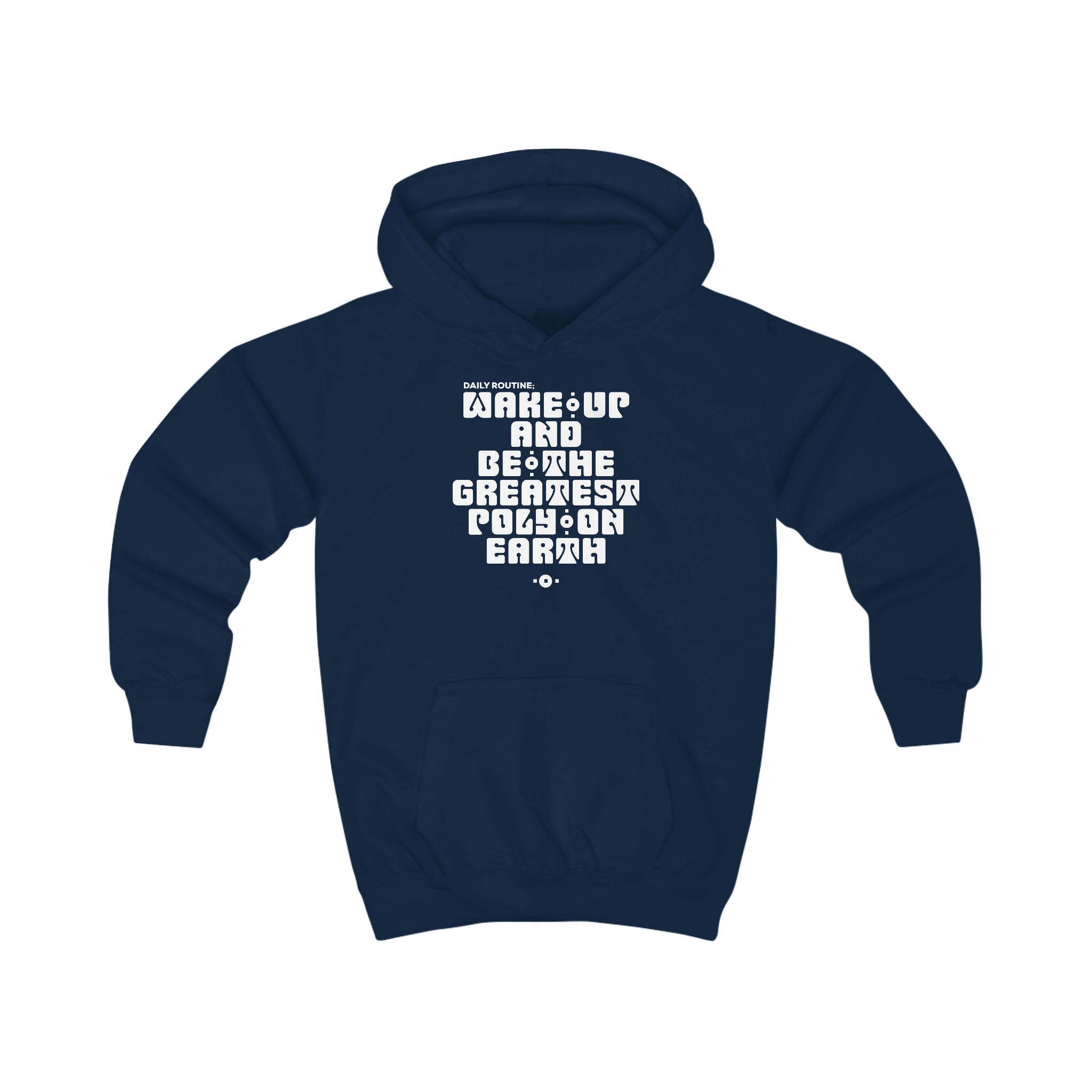 "Daily Routine" Youth/Unisex Hoodie White Print