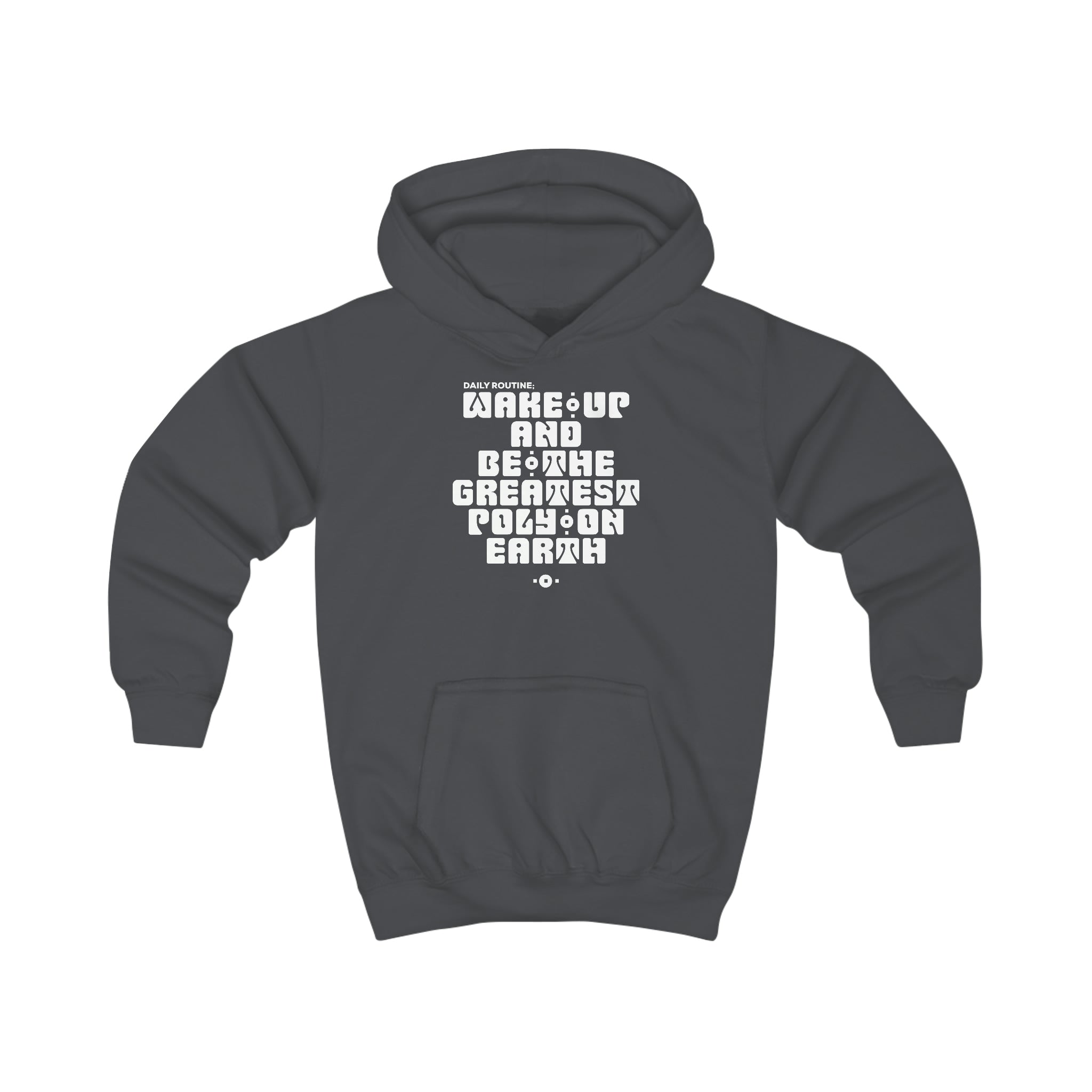 "Daily Routine" Youth/Unisex Hoodie White Print