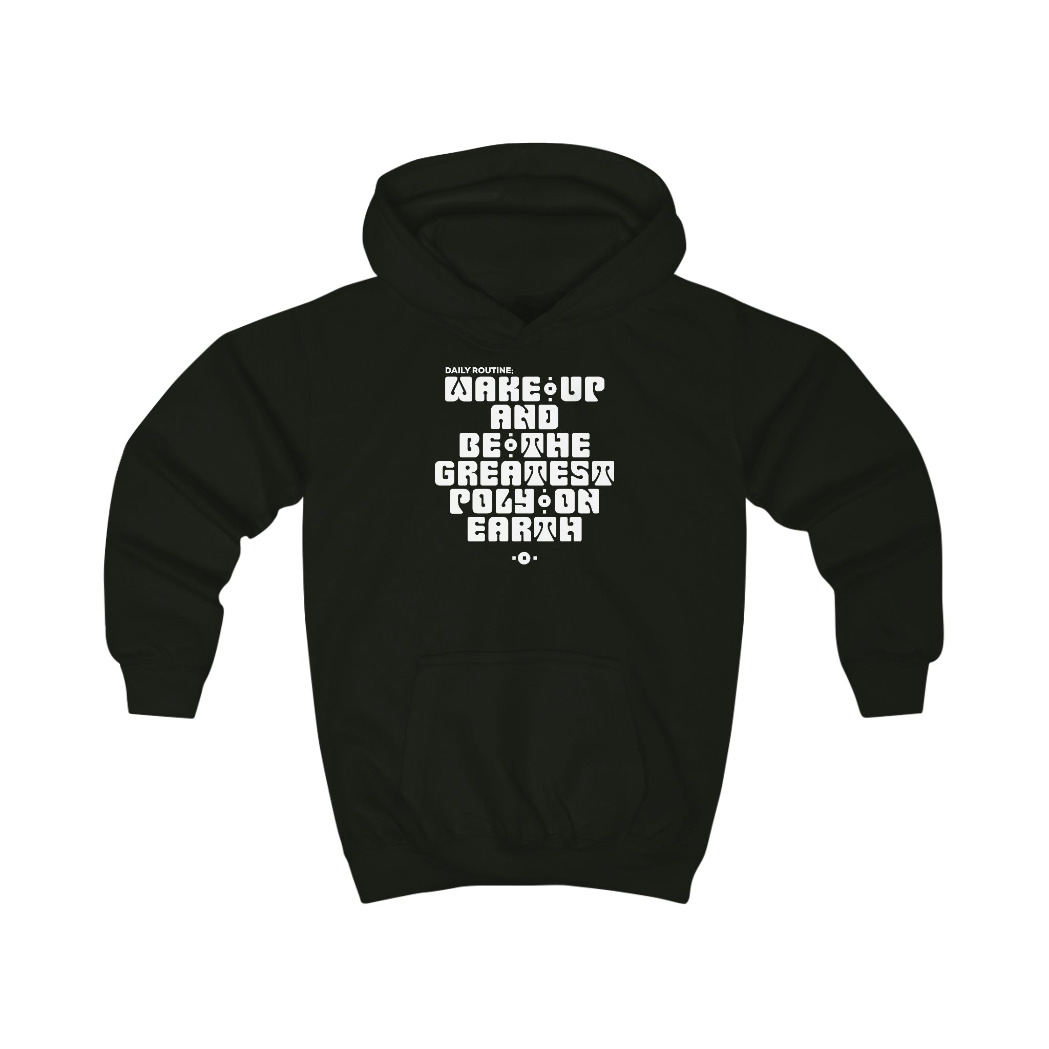 "Daily Routine" Youth/Unisex Hoodie White Print
