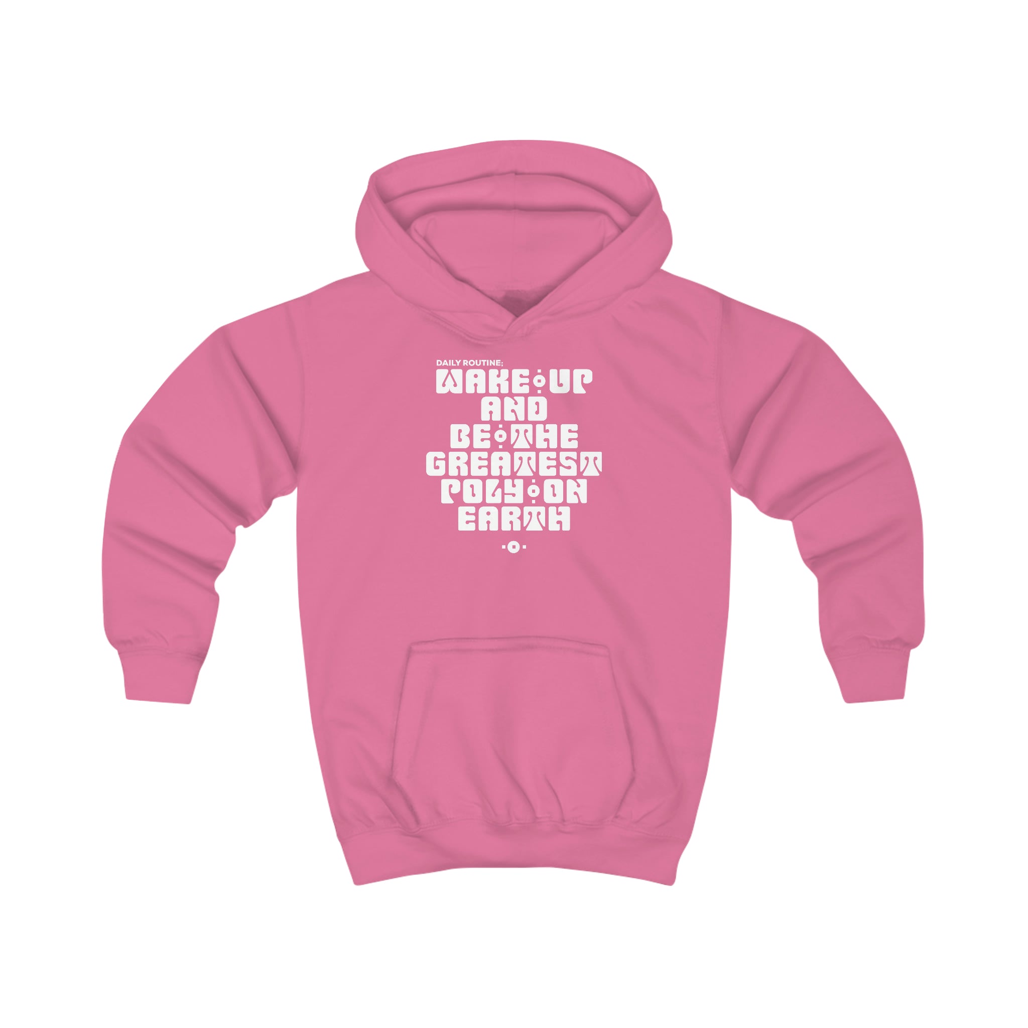 "Daily Routine" Youth/Unisex Hoodie White Print