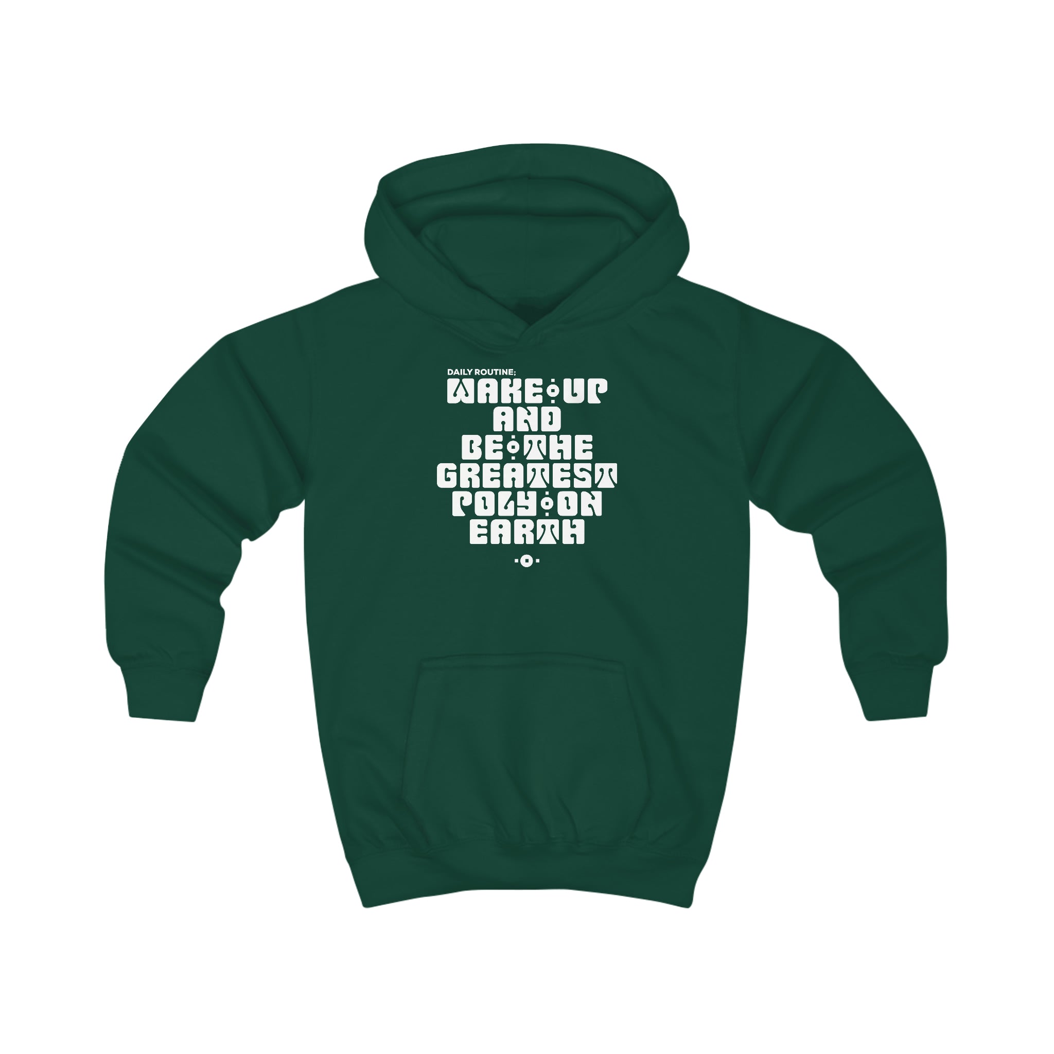 "Daily Routine" Youth/Unisex Hoodie White Print