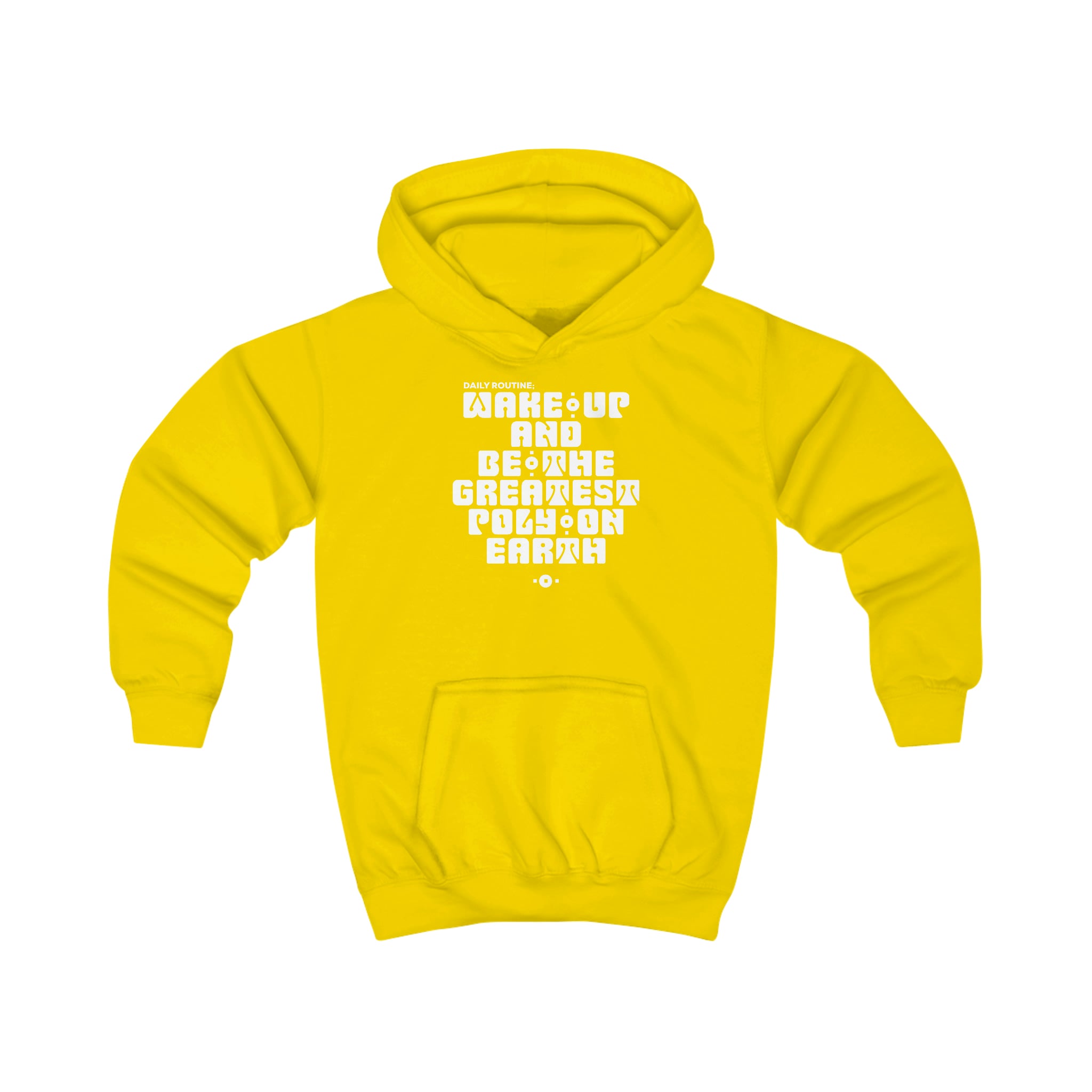"Daily Routine" Youth/Unisex Hoodie White Print