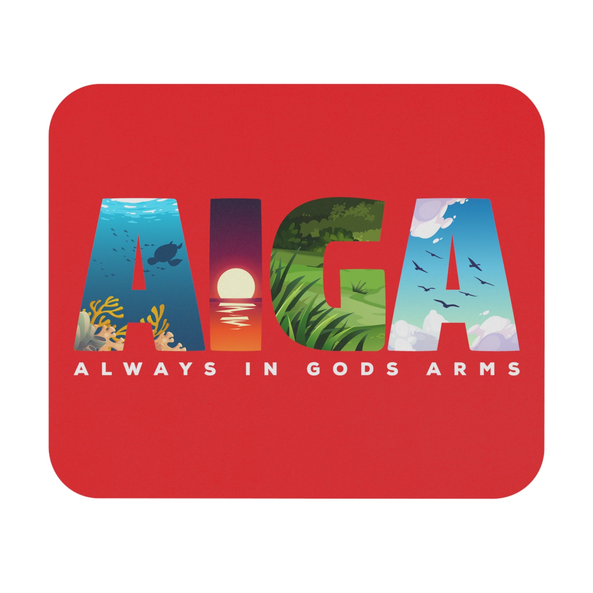 "Always in Gods Arms" Mouse Pad (Rectangle)