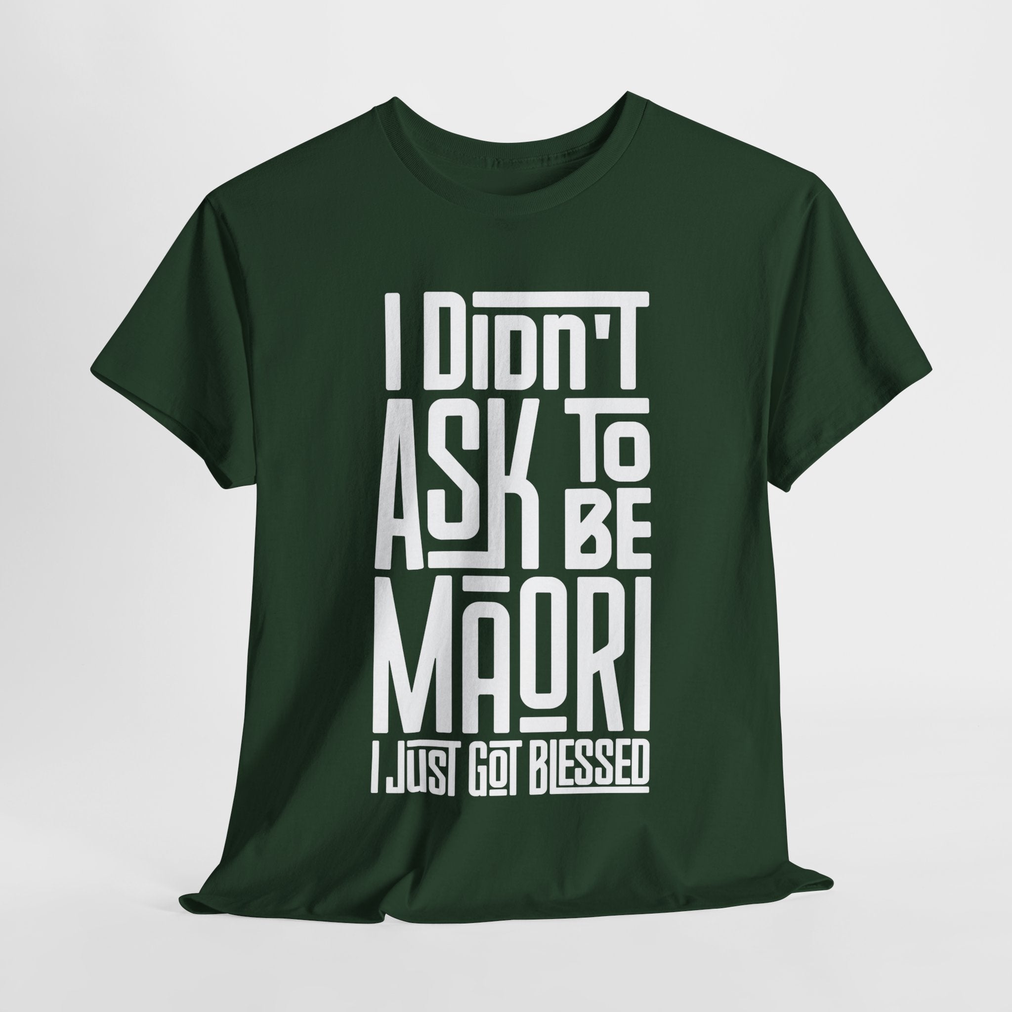 "I Didn't Ask To Be Maori" Unisex Tee White Print