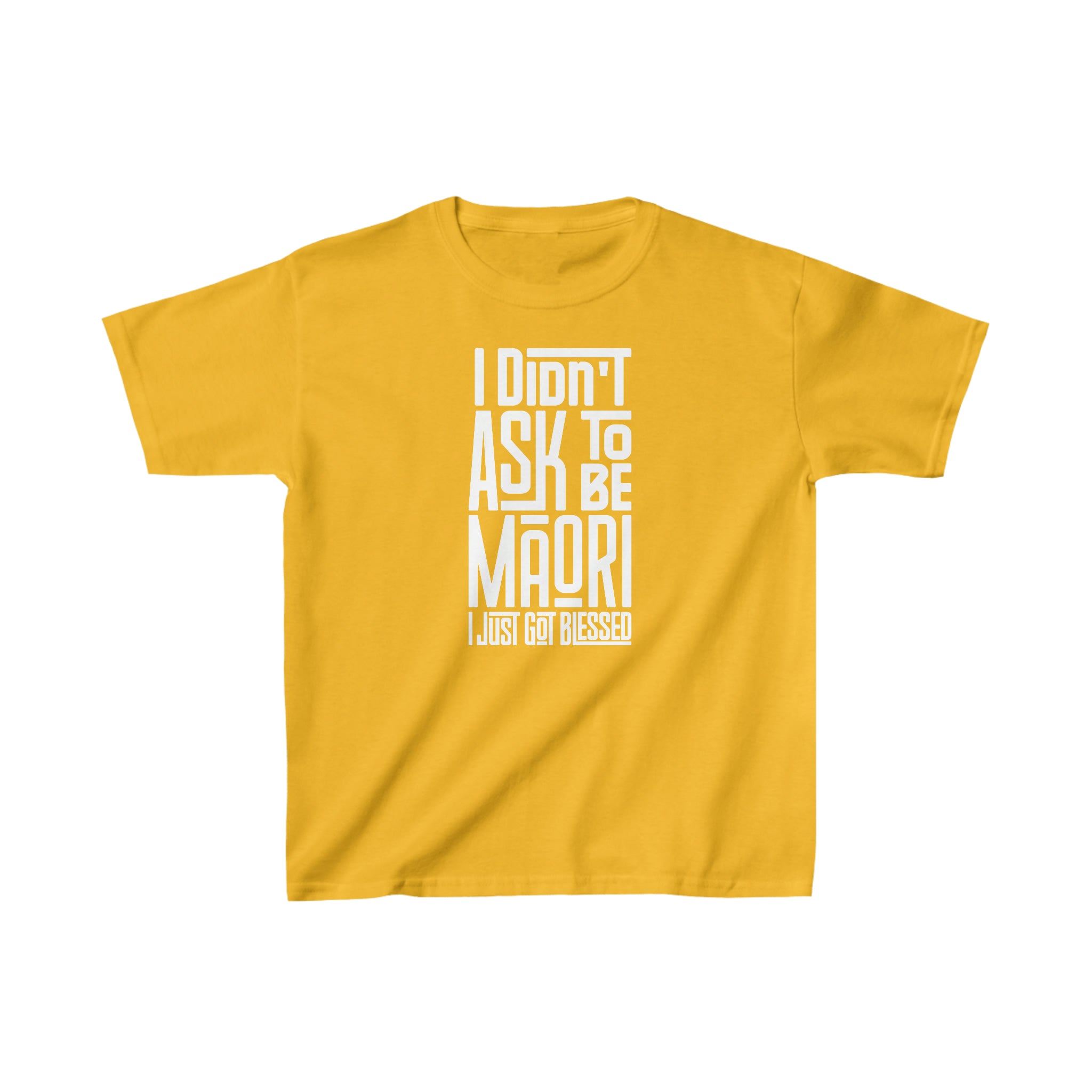 "I Didn't Ask To Be Maori" Youth/Unisex Tee White Print