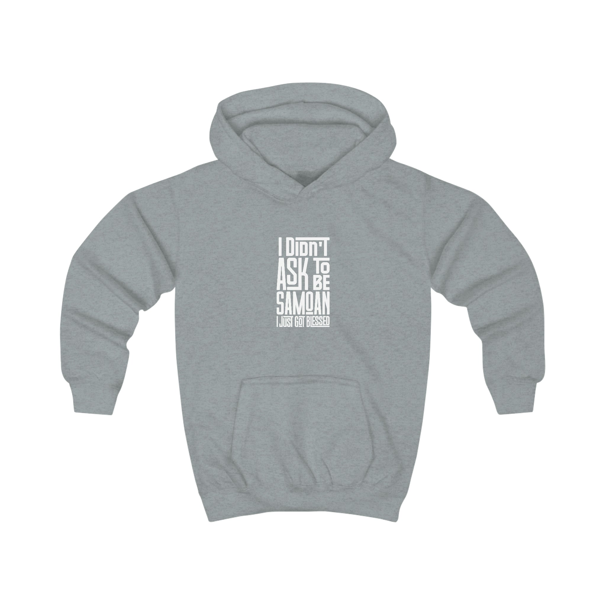 "I Didn't Ask To Be Samoan" Youth/Unisex Hoodie White Print