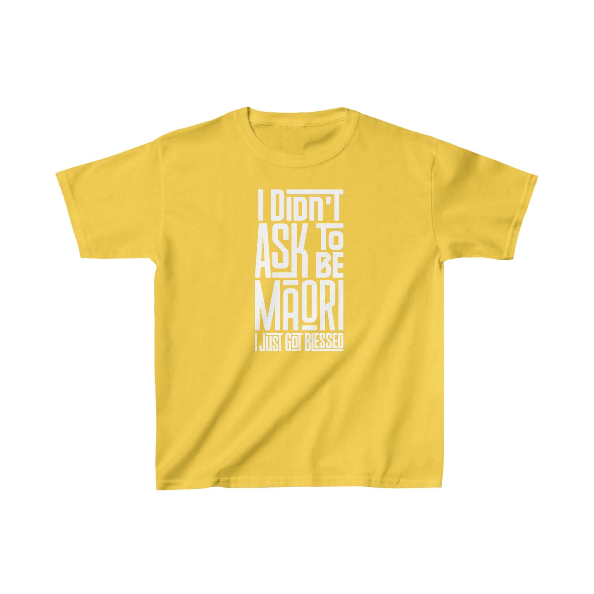 "I Didn't Ask To Be Maori" Youth/Unisex Tee White Print