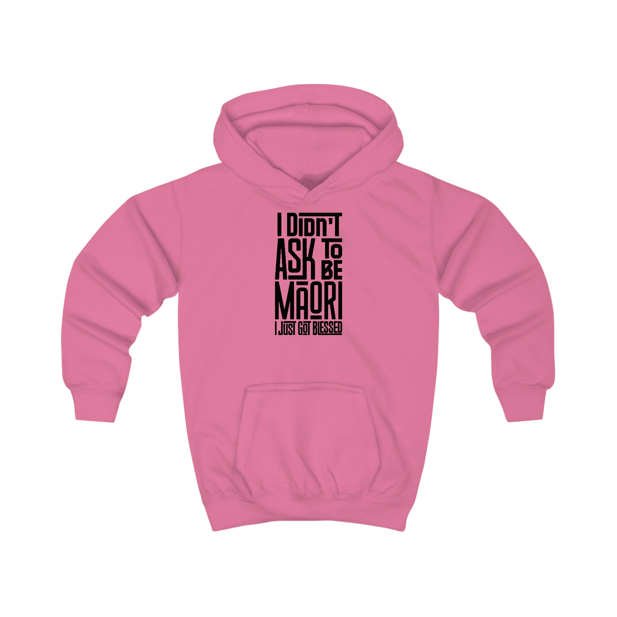 "I Didn't Ask To Be Maori" Youth/Unisex Hoodie Black Print