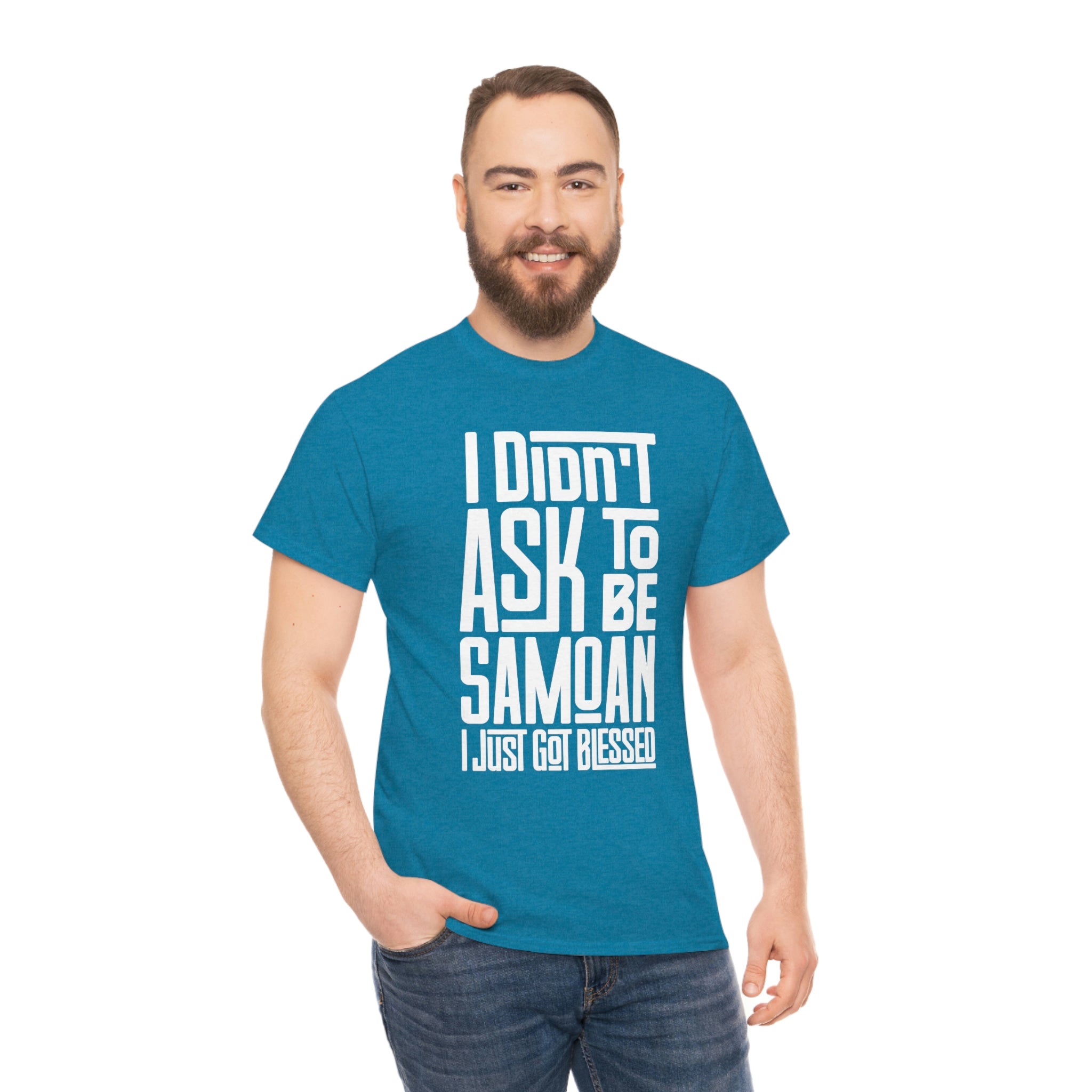 "I Didn't Ask To Be Samoan" Unisex Tee White Print